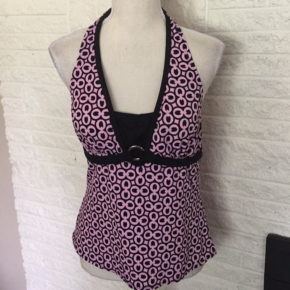 Tropical escape swim halter top